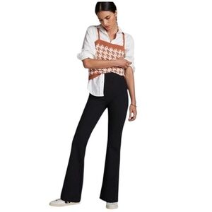 Anthropologie Maeve Eve Flare Bell Bottom High Rose 70s Stretchy Pants Medium